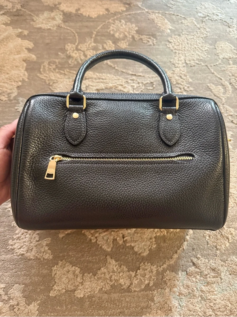 COACH Rowan Satchel Bag in Pebbled Leather - Black